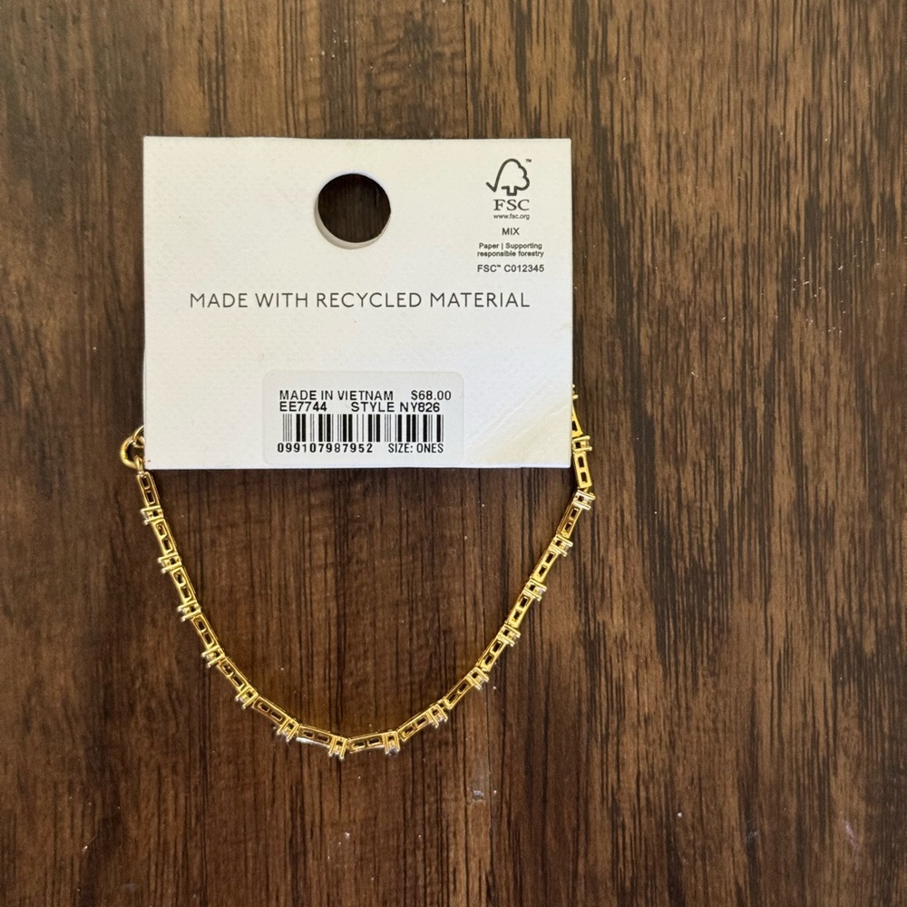 Madewell Gold bar Chain tennis Bracelet - Picture 10 of 11